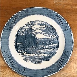 Currier & Ives Getting Ice Chop Plate